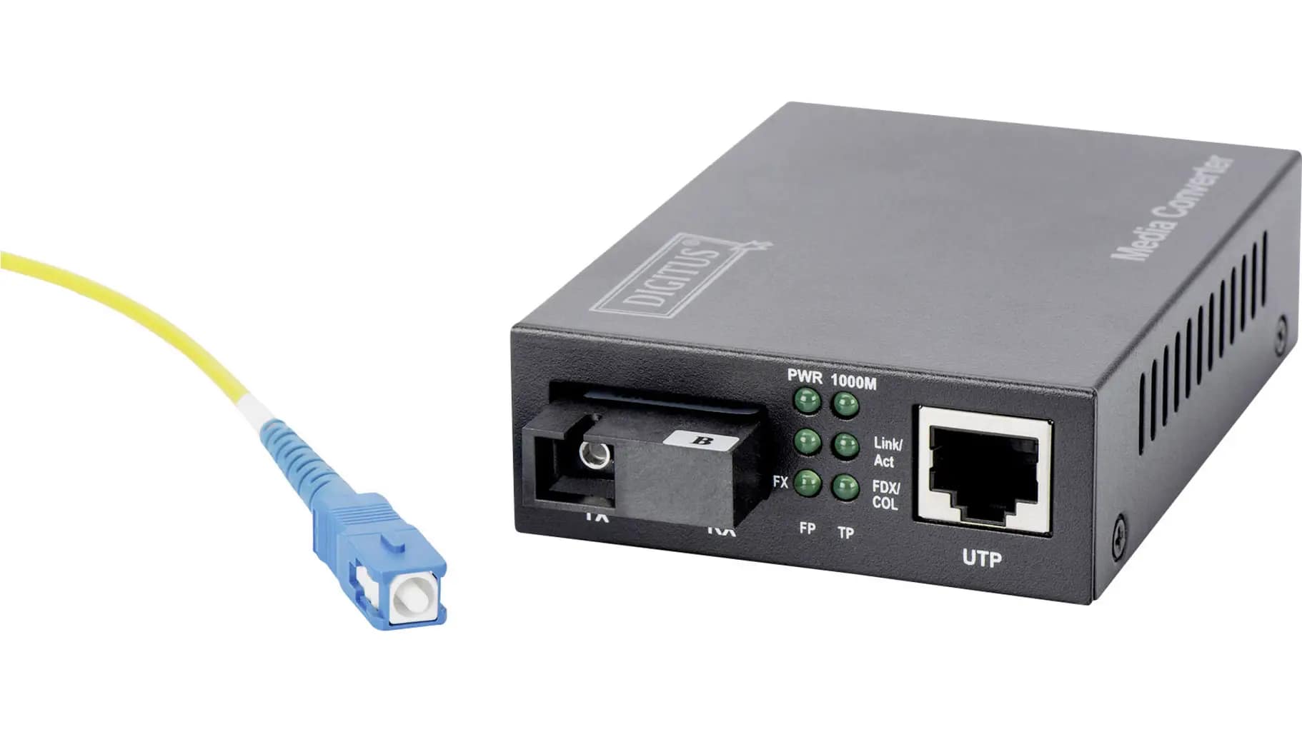 Digitus DN-82123 SC Simplex Netzwerk Media Converter LAN zu Glasfaser 1GBit/s + OVP – Bild 3