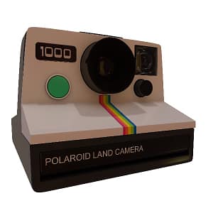 Vintage Sofortbildkamera Polaroid 1000 Land Camera mit Auslöser in Grün