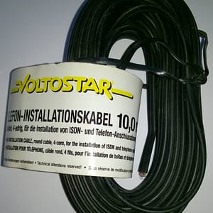 10m ISDN-/Telefon Installationskabel mit 2x2x0.6mm² flach + NEU