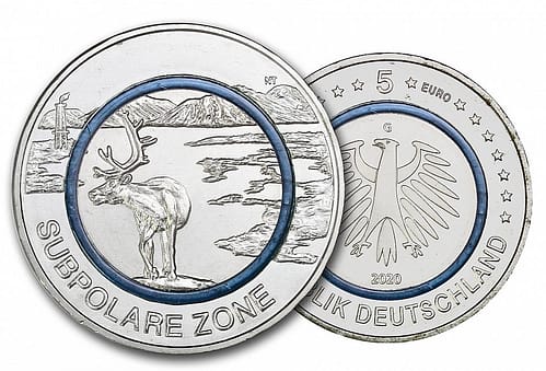 Coin Muenze 5€ Deutschland 2020 - Subpolare Zone - Aus der Serie Klimazonen der Erde – Bild 2