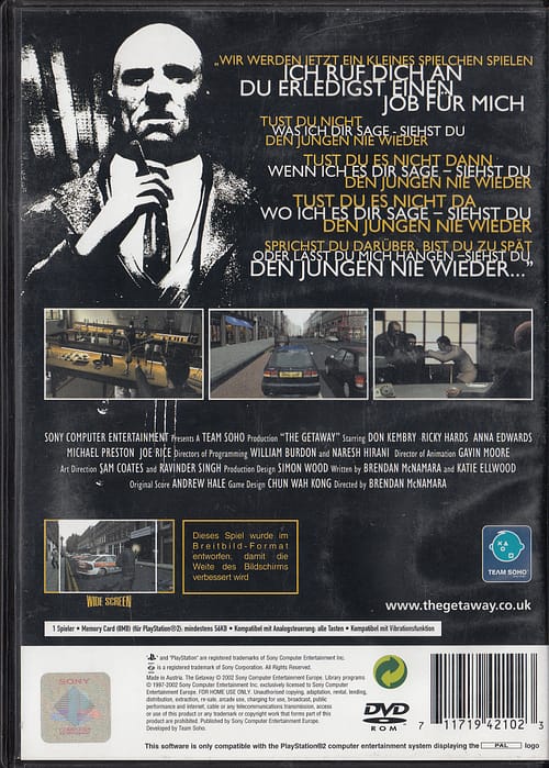 PS2 The Getaway von Sony Entertaiment - GE Version in PAL – Bild 2