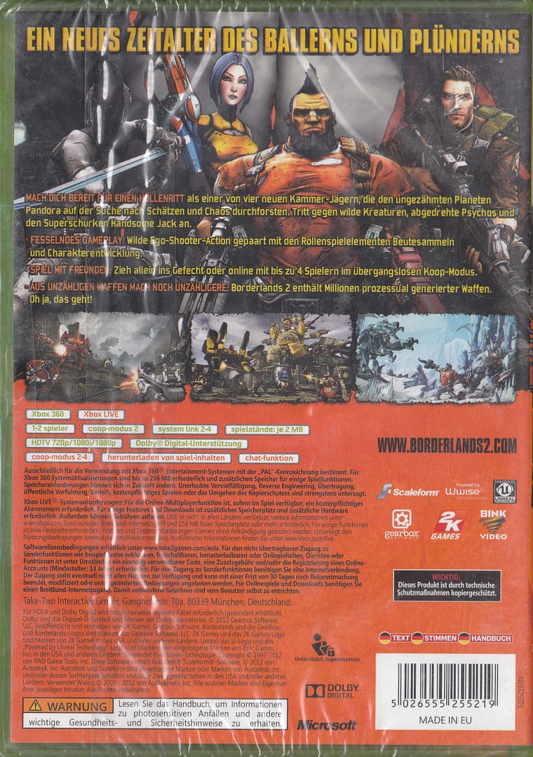 xBox 360 BorderLands 2 - Standard Edition von 2K Games - DE Version in PAL (100% uncut) – Bild 3
